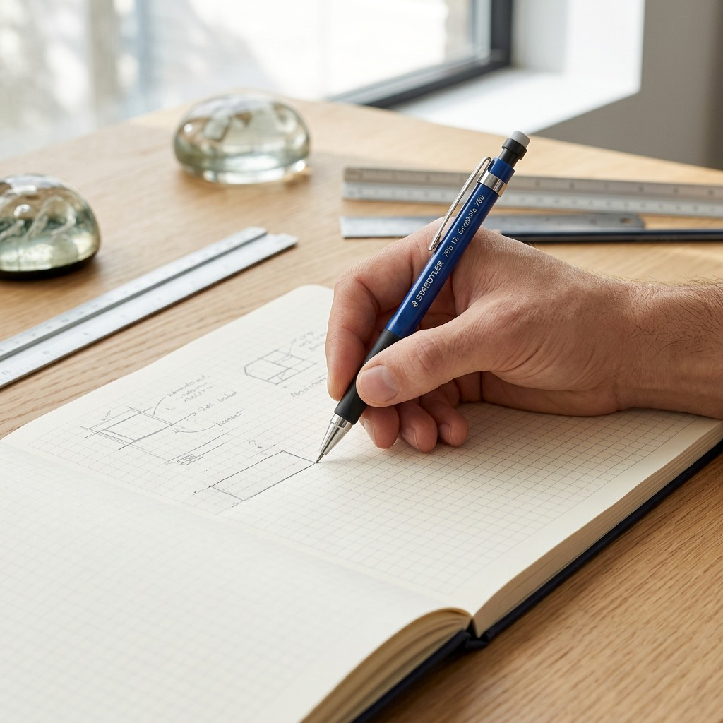 STAEDTLER – Porte-mine 1,3 mm, réf. 760-13 — présentation en utilisation