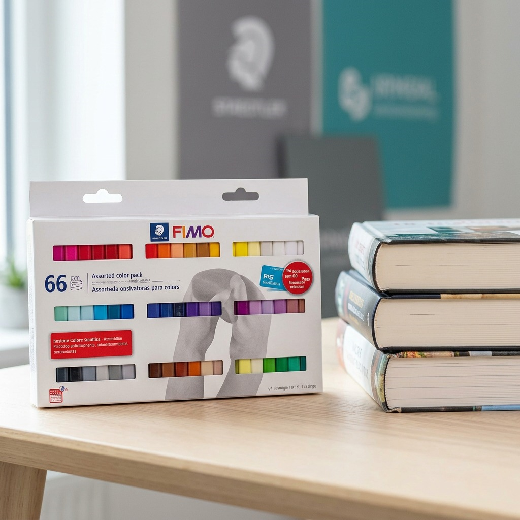 A high-resolution hero shot of the STAEDTLER Fimo Soft 66 Assorted Color Pack on a pure white background.