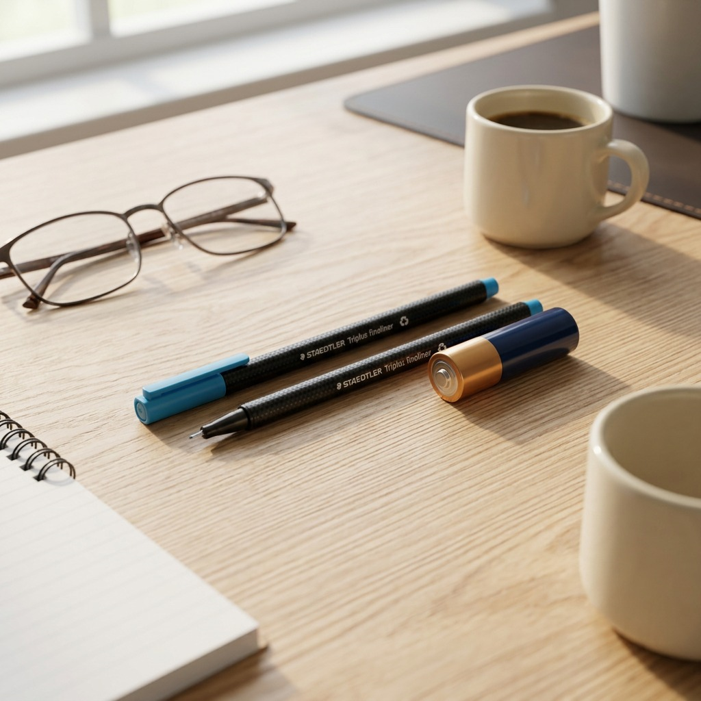 A pure hero shot high-resolution image of the STAEDTLER triplus fineliner (MPN 334-34-A7) centered against a white background.