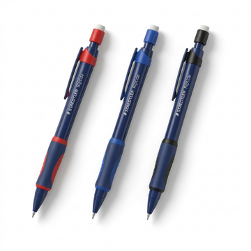 STAEDTLER Riptide – Lot de 3 porte-mines 0,7 mm, réf. 984-07ABK302 — vue sur fond clair