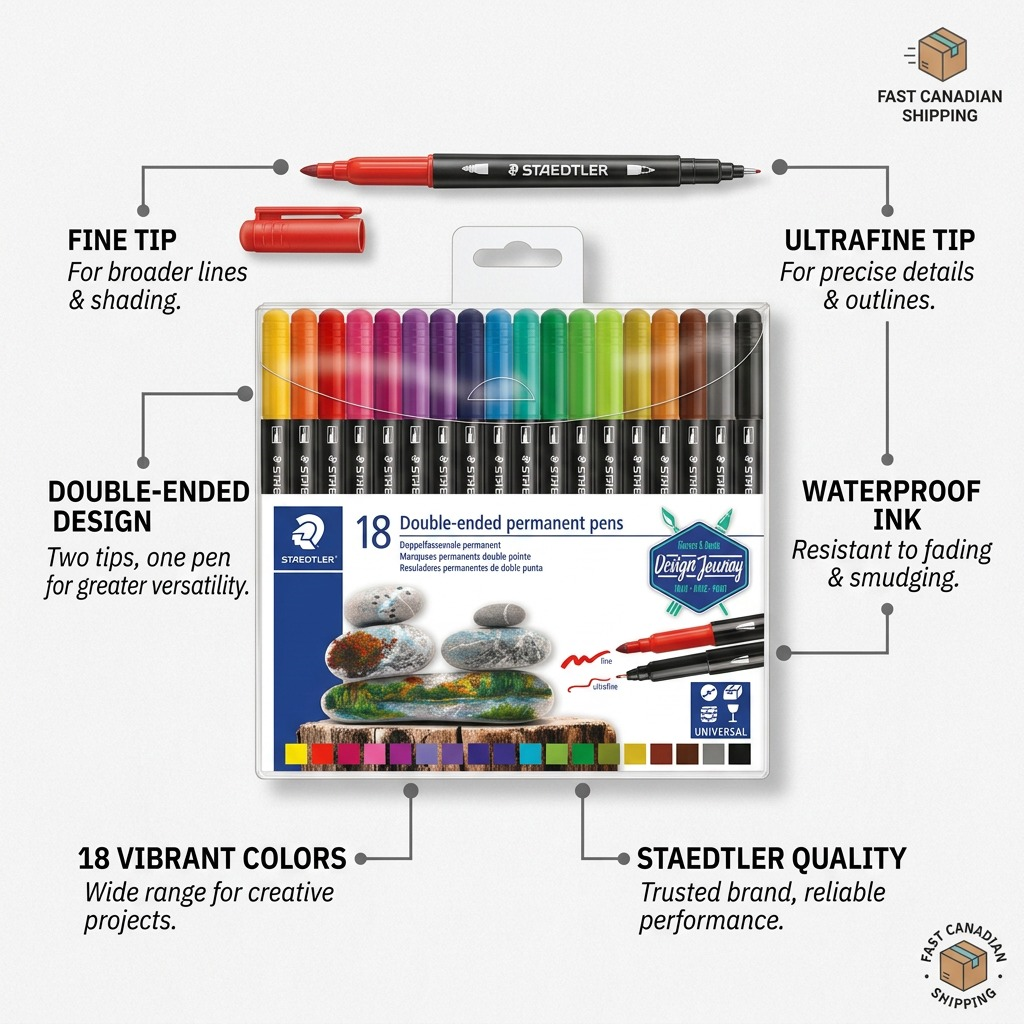 STAEDTLER 18 marqueurs permanents double pointe, réf. 3187-TB18-02 — vue du produit 6