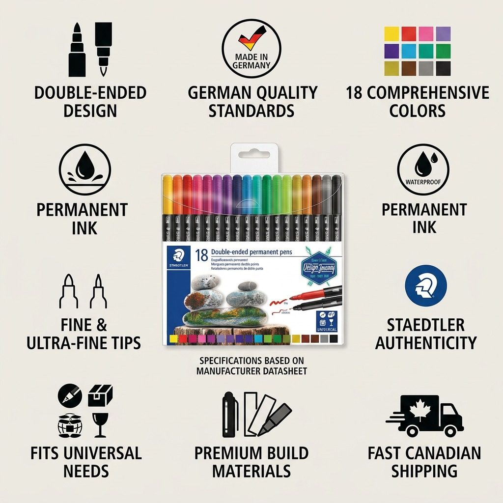 STAEDTLER 18 marqueurs permanents double pointe, réf. 3187-TB18-02 — vue du produit 8
