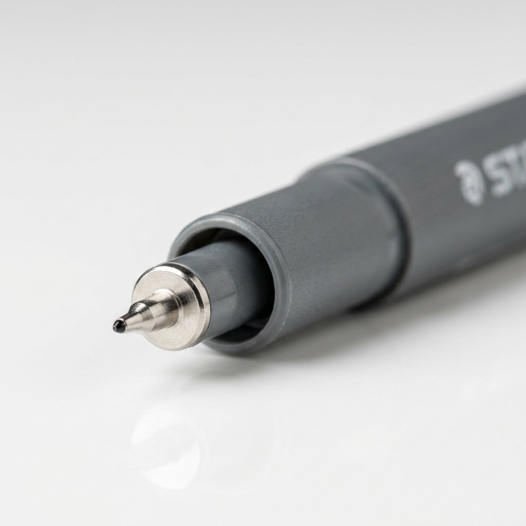 STAEDTLER Pigment Liner – 6 fineliners noirs à pointes assorties, réf. 308-9SBK6 — gros plan des détails