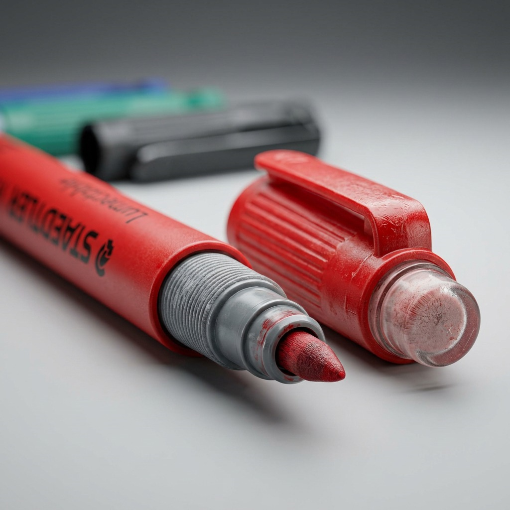 STAEDTLER Lumocolor – 4 marqueurs moyens tableau blanc, réf. 305M-WP4-102 — gros plan des détails