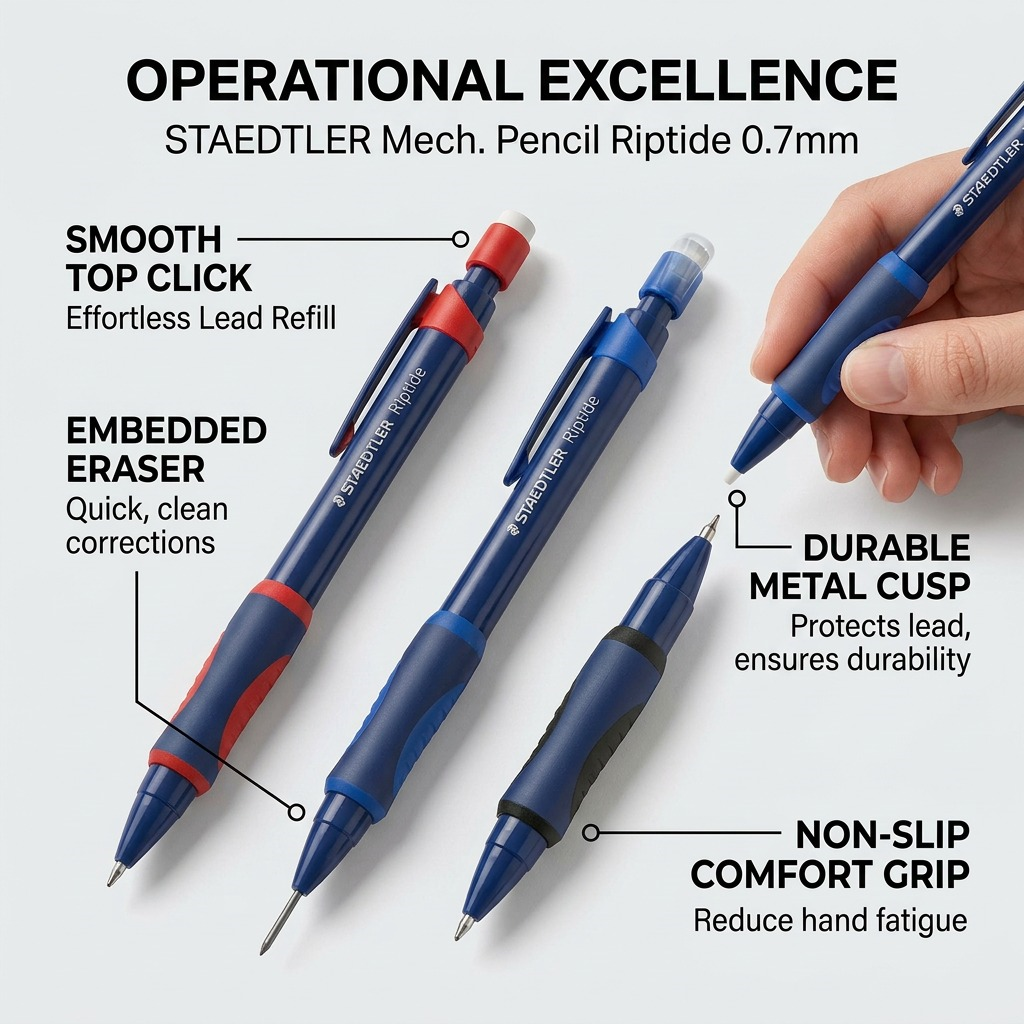 STAEDTLER Riptide – Lot de 3 porte-mines 0,7 mm, réf. 984-07ABK302 — vue 6