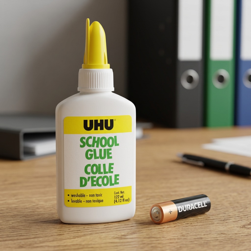 A pure, high-resolution hero image of the UHU School Glue bottle against a white background.
