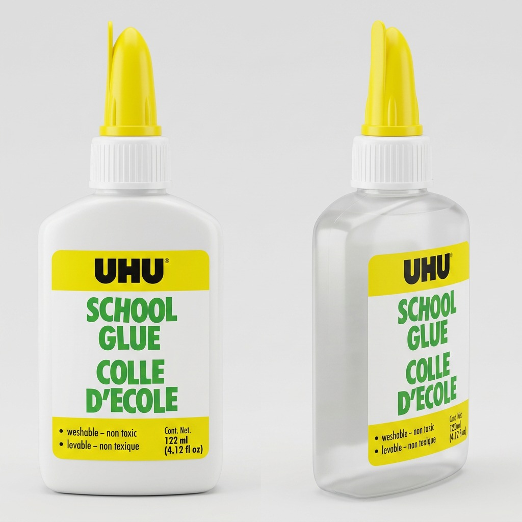 UHU – Colle scolaire 122 ml (4,12 oz), réf. 9U-7000732 — vue sur fond clair