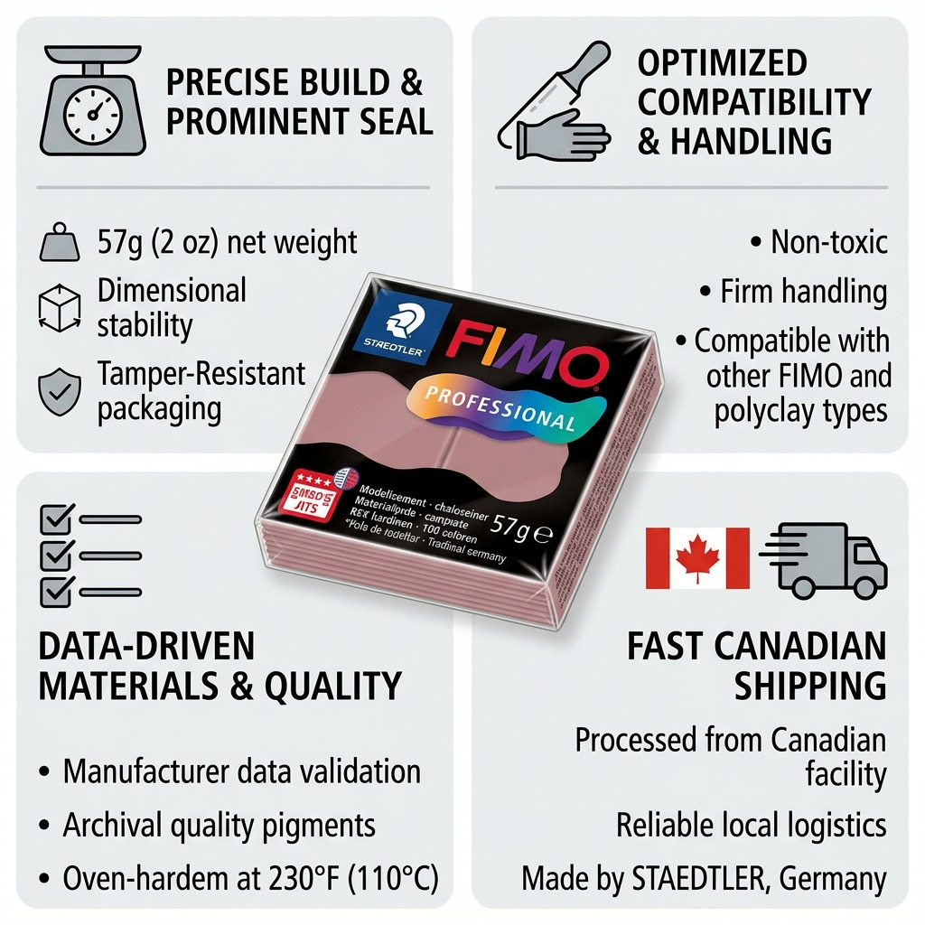 FIMO Professional – Pâte rose poudré 57 g, réf. 8040-20 — vue 8