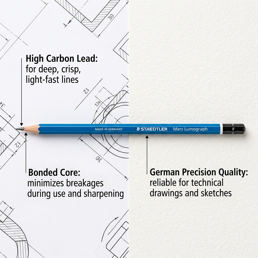 STAEDTLER Mars Lumograph – Crayon graphite F, réf. 100-F-35 — vue du produit 6