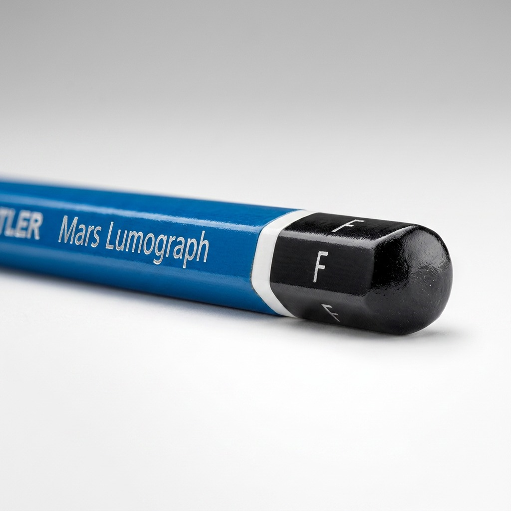 STAEDTLER Mars Lumograph – Crayon graphite F, réf. 100-F-35 — gros plan des détails