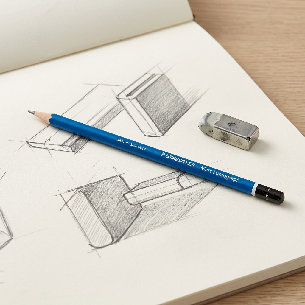 STAEDTLER Mars Lumograph – Crayon graphite F, réf. 100-F-35 — gros plan des détails