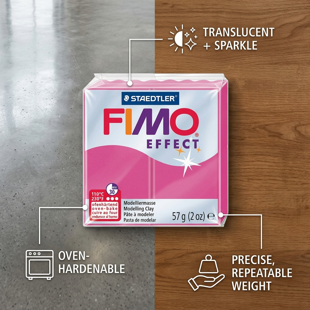 FIMO Effect – Pâte quartz rubis 57 g, réf. 8020-286 — vue 6