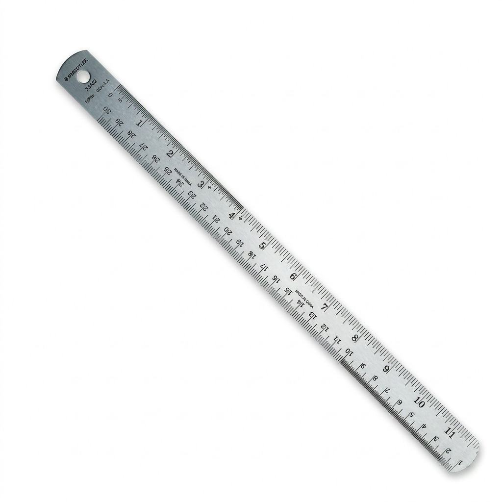 STAEDTLER – Règle en acier 24 po avec dos en liège, réf. 963-53-24-NA — vue sur fond clair