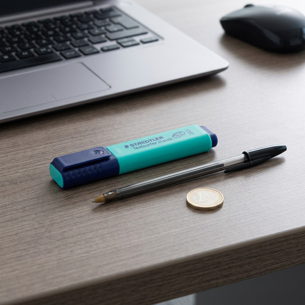 Pure high-resolution hero shot of the STAEDTLER Textsurfer classic turquoise highlighter (364-35-03), horizontally centered on a seamless white background.
