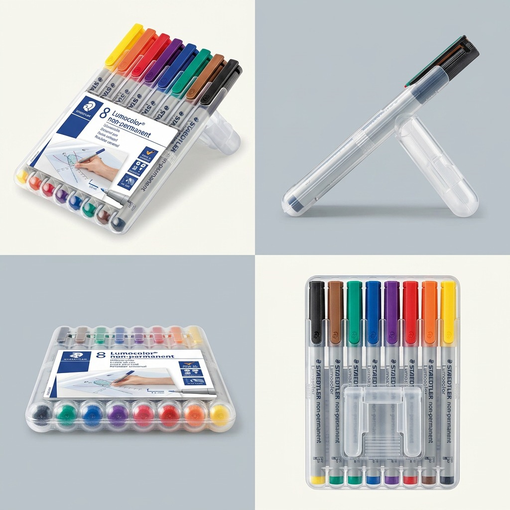STAEDTLER Lumocolor – 8 marqueurs effaçables fin, réf. 316-WP8-10 — vue du produit 6