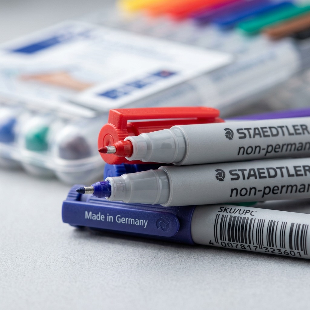 STAEDTLER Lumocolor – 8 marqueurs effaçables fin, réf. 316-WP8-10 — gros plan des détails