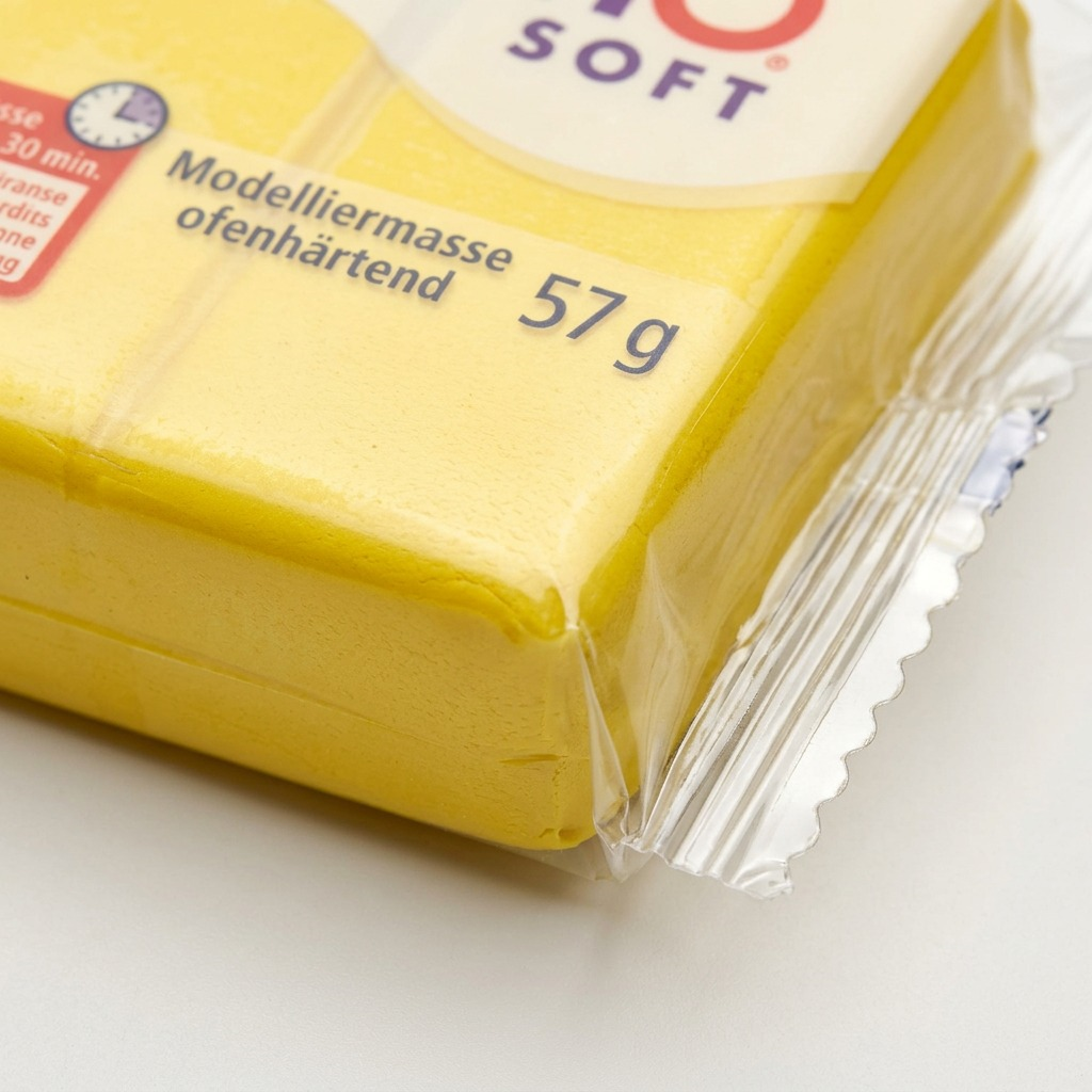FIMO Soft – Pâte jaune citron 57 g, réf. 8020-10 — vue rapprochée