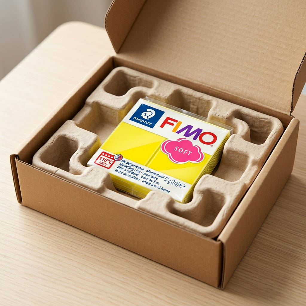 FIMO Soft – Pâte jaune citron 57 g, réf. 8020-10 — vue de l’emballage