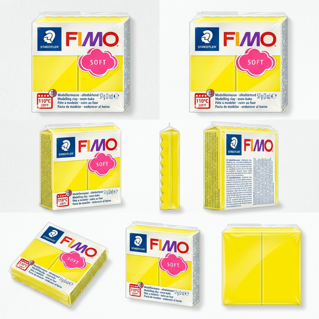 FIMO Soft – Pâte jaune citron 57 g, réf. 8020-10 — vue de l’emballage