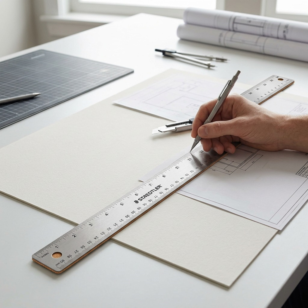 STAEDTLER – Règle en acier 24 po avec dos en liège, réf. 963-53-24-NA — vue 4