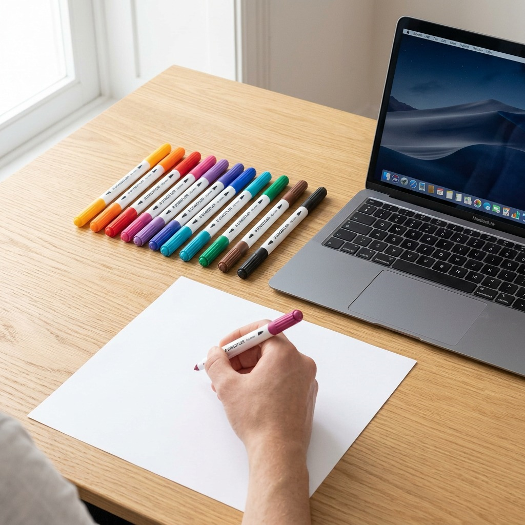 A pure high-resolution hero shot of the STAEDTLER Double-ended dry erase pens 10pc, isolated on a white background.