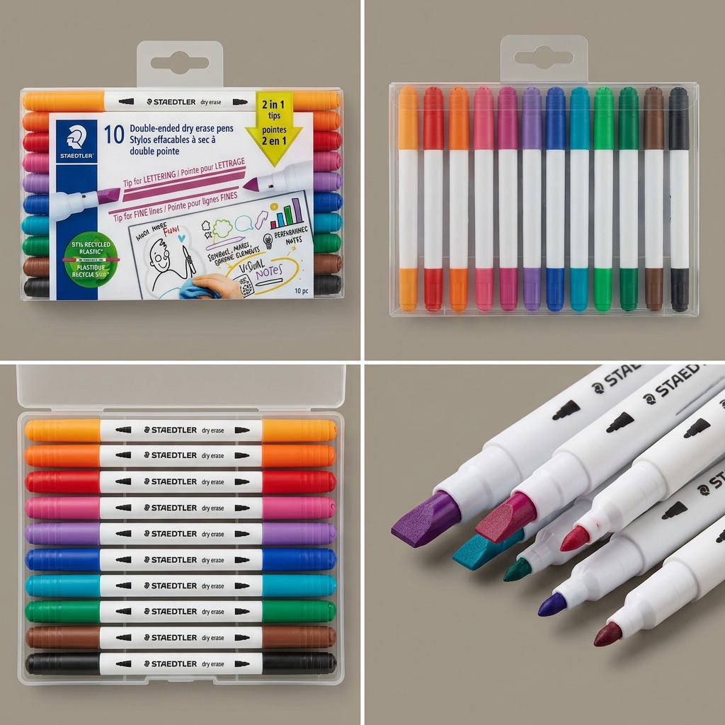 STAEDTLER 10 marqueurs effaçables à sec double pointe, réf. 3010TB10LU — vue du produit 5