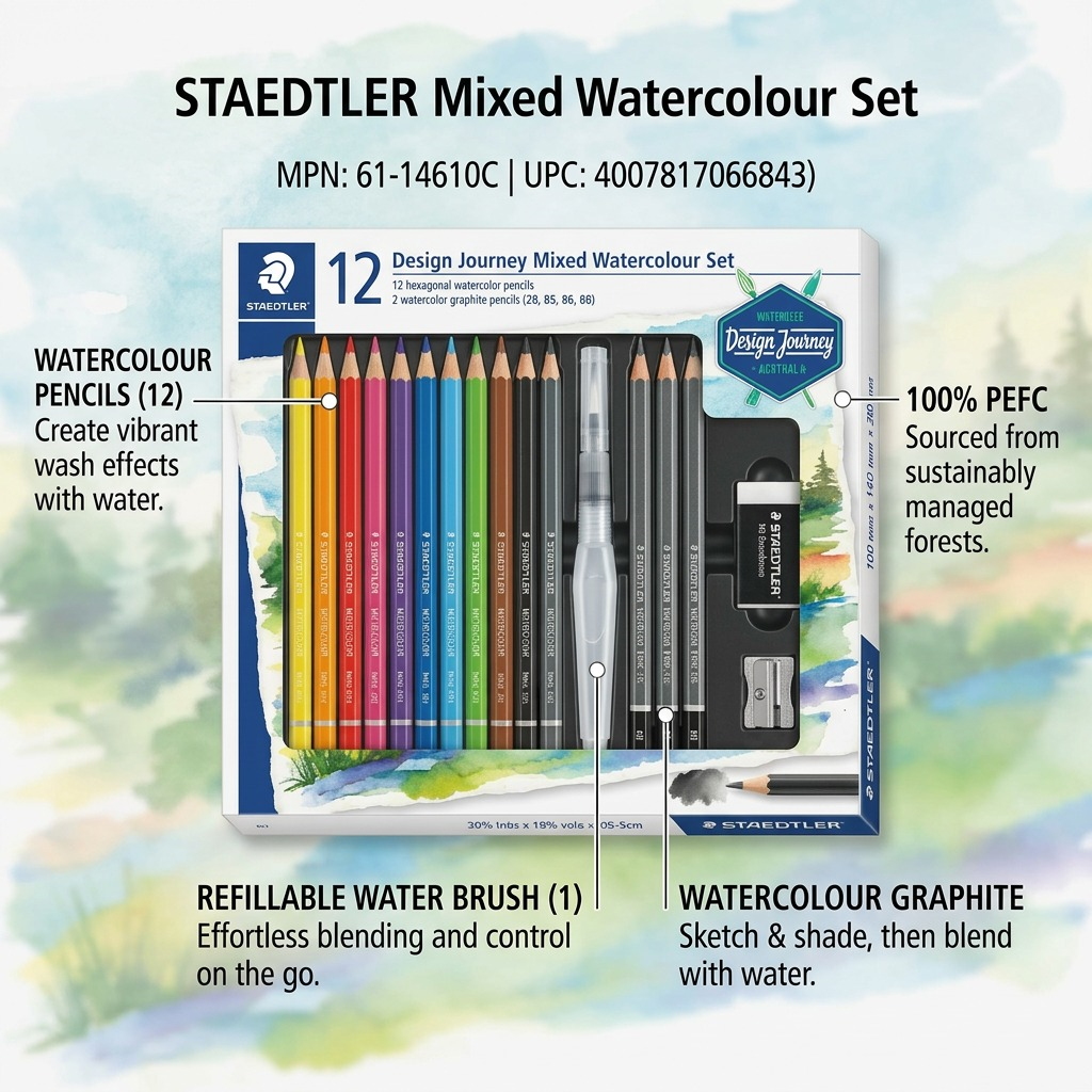 STAEDTLER – Lot mixte pour aquarelle, réf. 61-14610C — vue 6