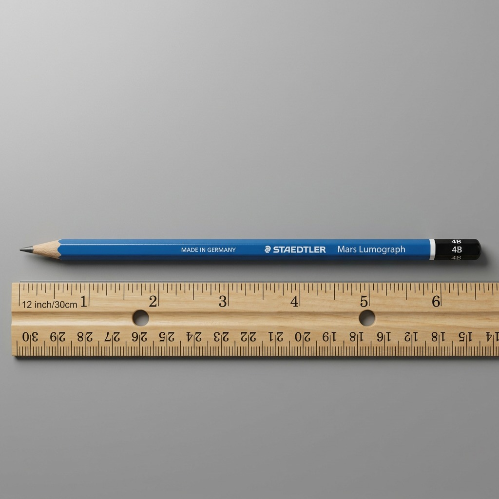 A high-resolution ecommerce hero shot of a single STAEDTLER Mars Lumograph 4B pencil.