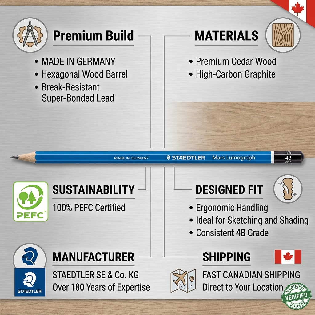STAEDTLER Mars Lumograph – Crayon graphite 4B, réf. 100-4B-M — vue du produit 8