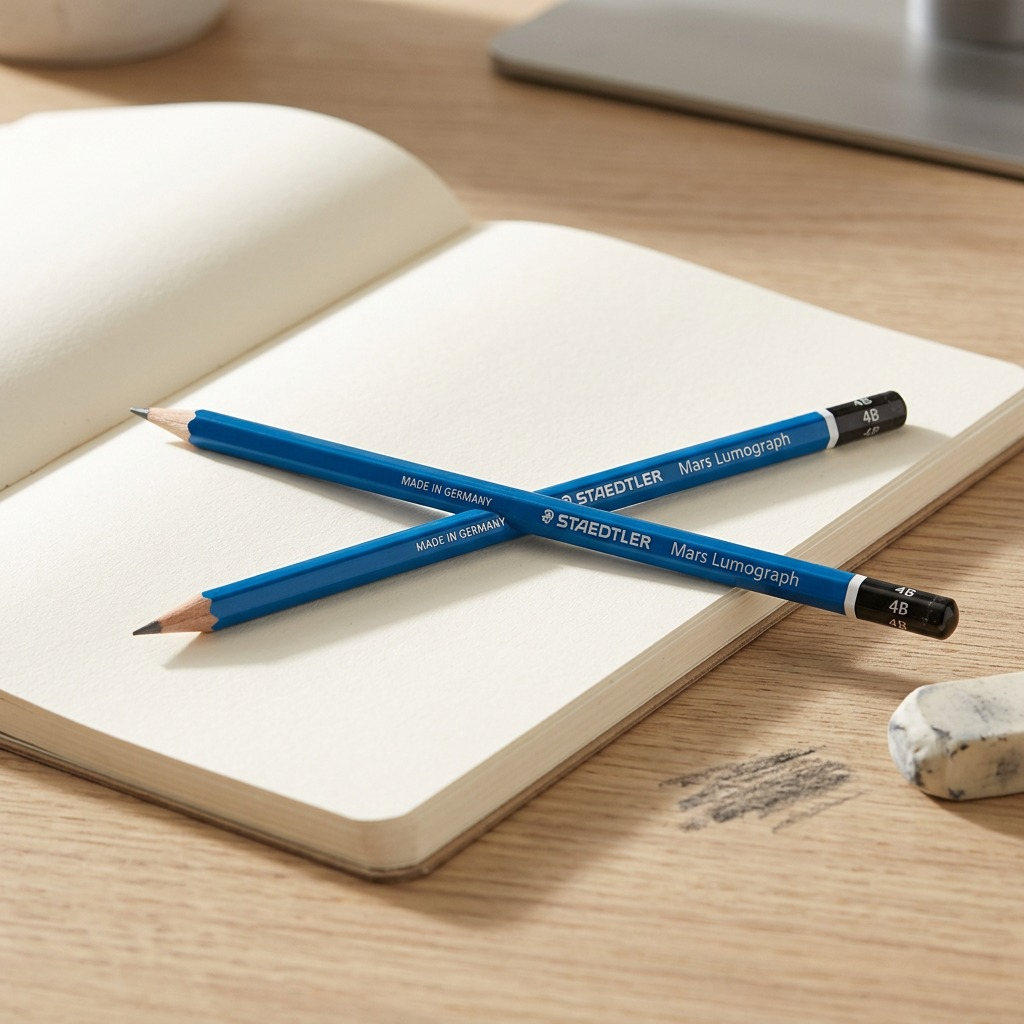 STAEDTLER Mars Lumograph – Crayon graphite 4B, réf. 100-4B-M — vue du produit sur fond clair