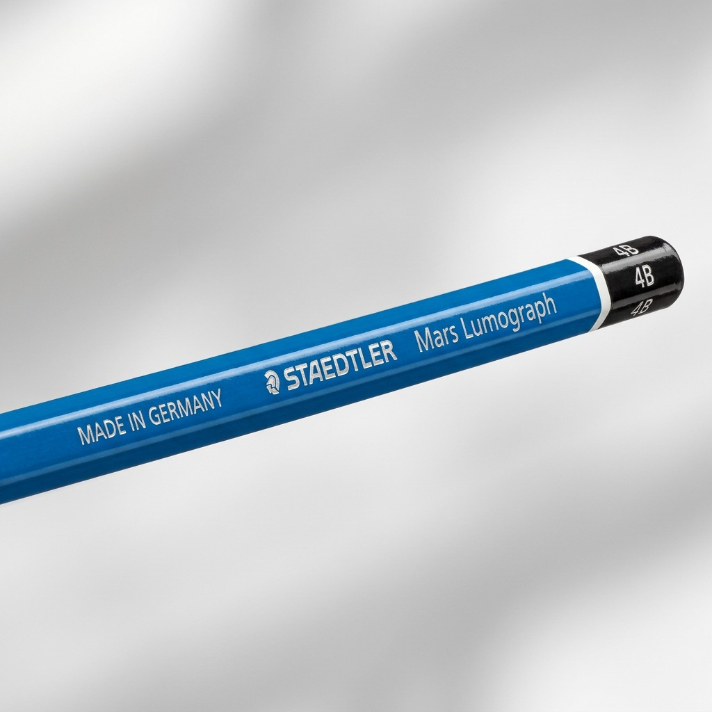 STAEDTLER Mars Lumograph – Crayon graphite 4B, réf. 100-4B-M — gros plan des détails