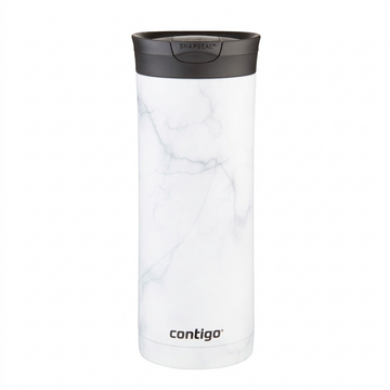 Contigo Huron 2.0 Couture SNAPSEAL – Tasse de voyage isotherme 20 oz (591 ml), White Marble — présentation en situation, réf. 2119395