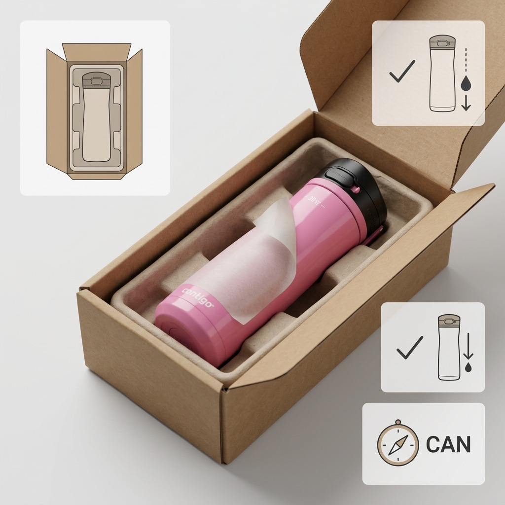 Contigo Jackson Chill 2.0 AUTOPOP – Bouteille d’eau isotherme 20 oz (591 ml), Azalea