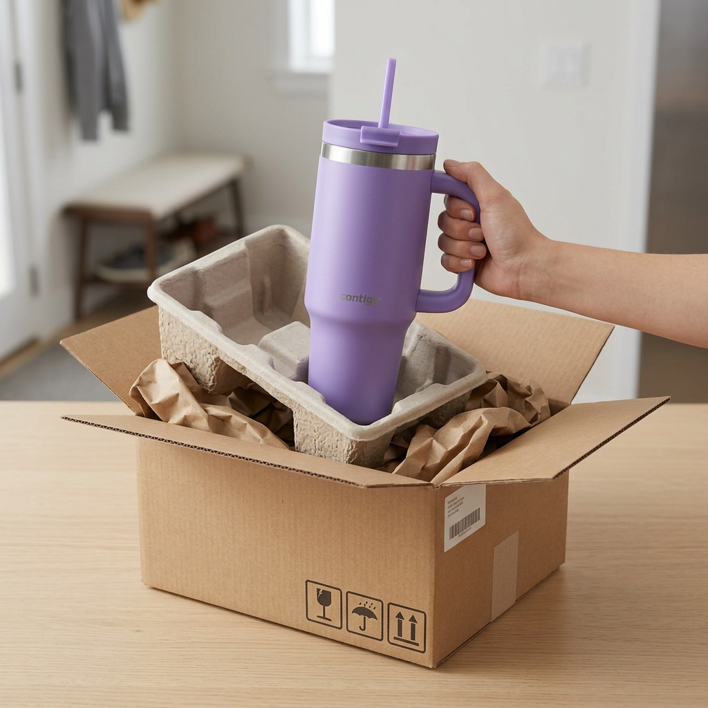 Contigo Streeterville – Gobelet antifuite 30 oz (887 ml), Space Lilac — vue de l’emballage, réf. 2221418