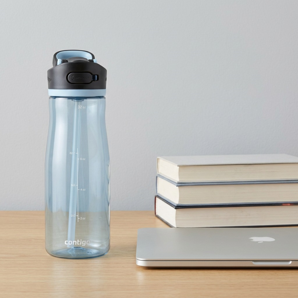Pure, high-resolution hero shot of the Contigo Ashland 2.0 32oz water bottle in Glacier.
