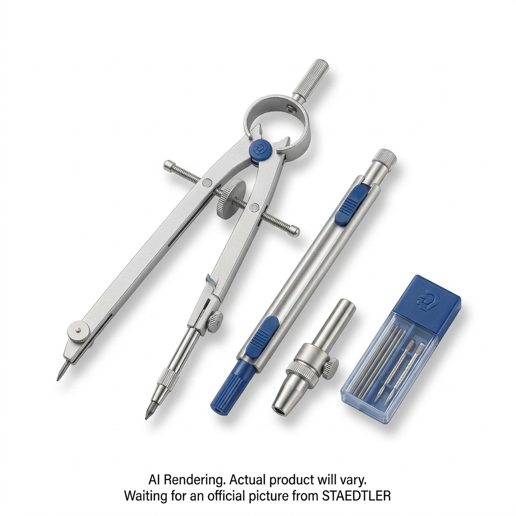 High-resolution hero shot of the STAEDTLER Mars 551 Comfort compass set with extension bar.