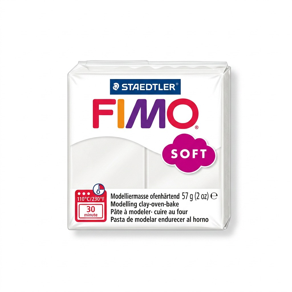 FIMO Soft – Pâte blanche 57 g, réf. 8020-0 — vue du produit sur fond clair
