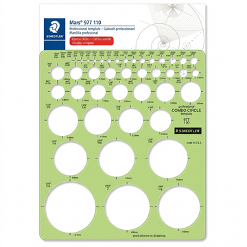 STAEDTLER – Gabarit combiné pour cercles, réf. 977-110-02 — vue sur fond clair