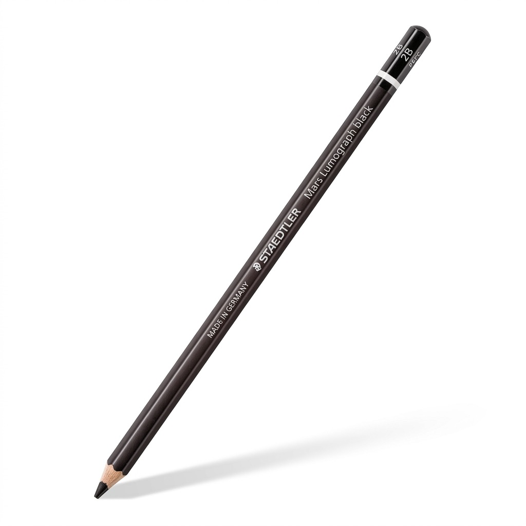 STAEDTLER Mars Lumograph – Crayon graphite 2B, réf. 100B-2B-M — gros plan des détails