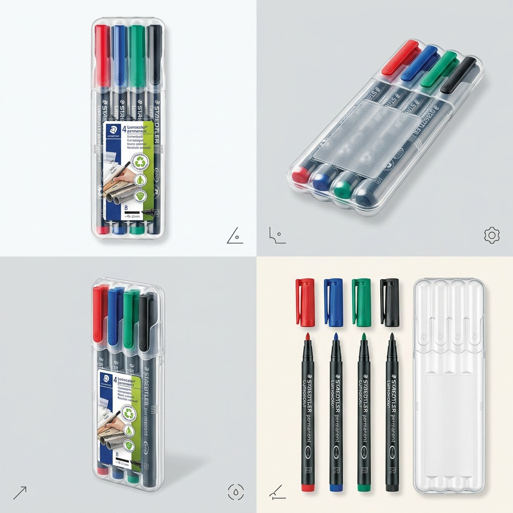 STAEDTLER Lumocolor – 4 marqueurs permanents universels, réf. 314-WP4-10 — vue du produit 5