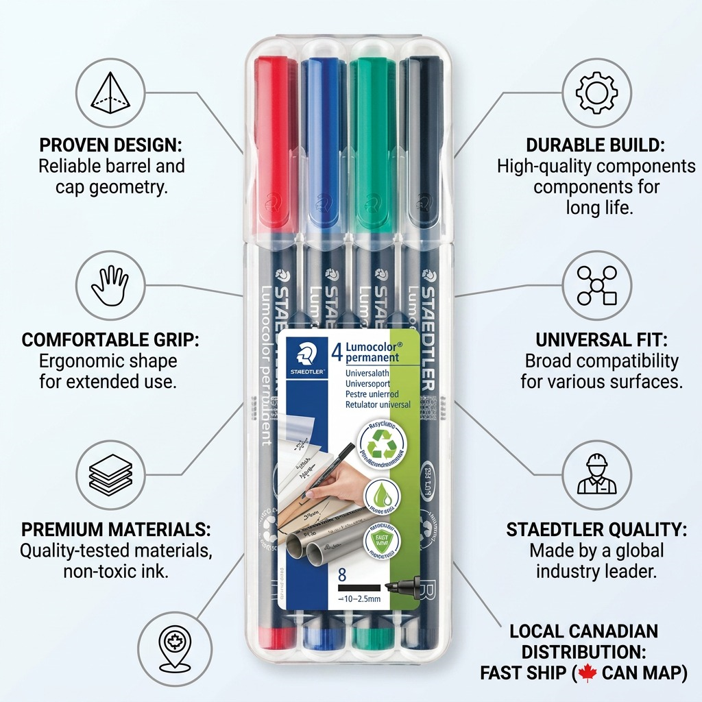 STAEDTLER Lumocolor – 4 marqueurs permanents universels, réf. 314-WP4-10 — vue du produit 8