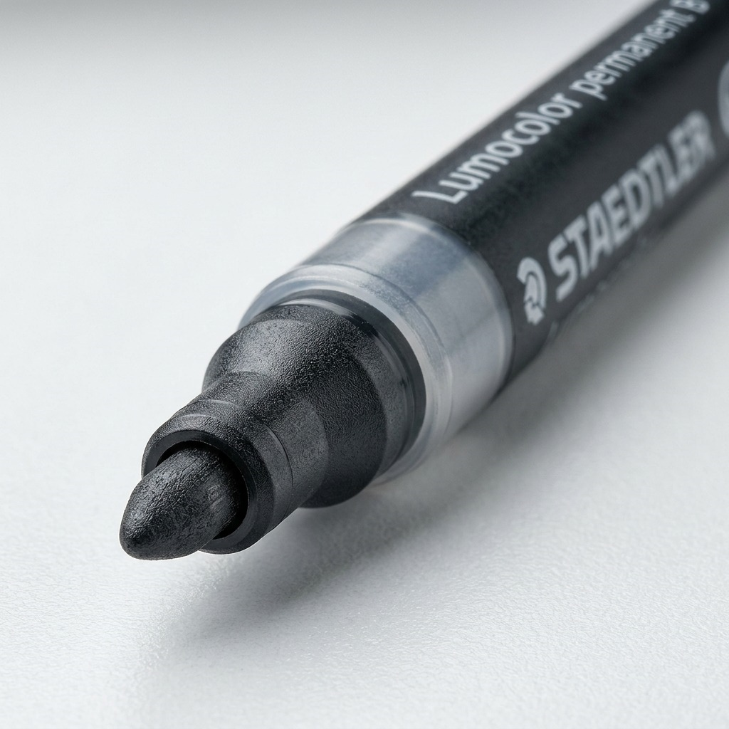 STAEDTLER Lumocolor – 4 marqueurs permanents universels, réf. 314-WP4-10 — gros plan des détails