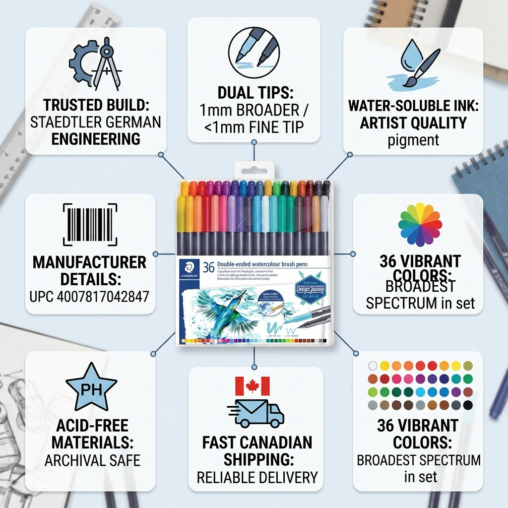 STAEDTLER 36 marqueurs aquarellables, réf. 3001-TB36-02 — vue du produit 8