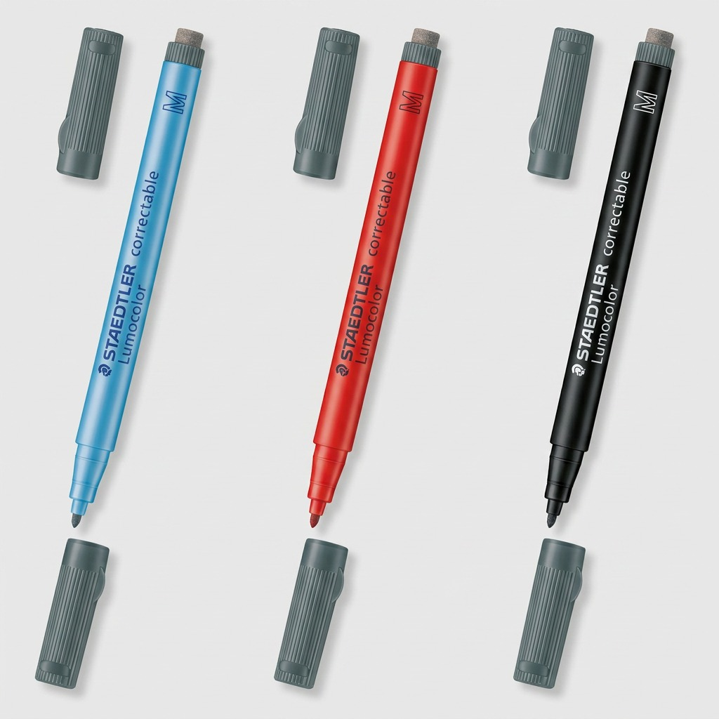 STAEDTLER Lumocolor – Marqueur noir tableau blanc moyen, réf. 305-M-9-03 — vue du produit sur fond clair