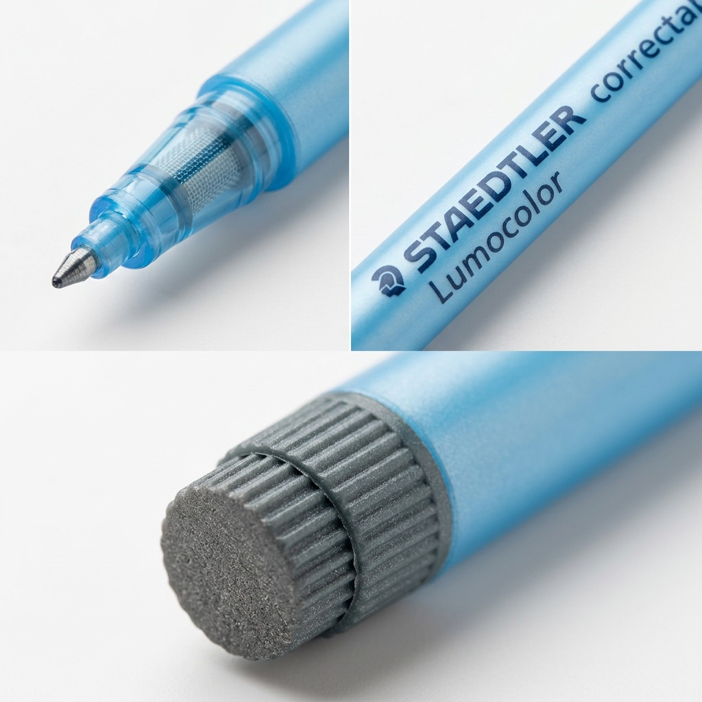 STAEDTLER Lumocolor – Marqueur noir tableau blanc moyen, réf. 305-M-9-03 — gros plan des détails
