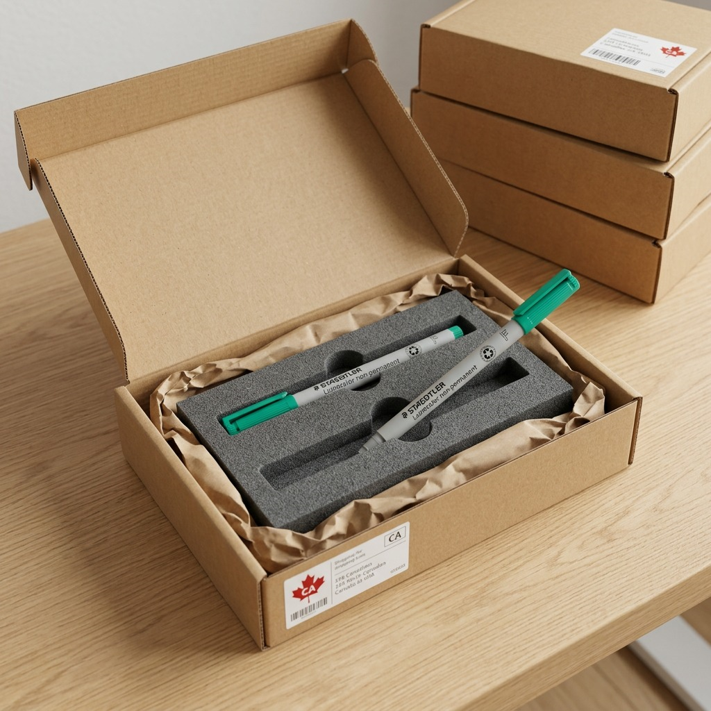 STAEDTLER Lumocolor – Marqueur vert non permanent fin, réf. 316-5-10 — présentation de l’ensemble et de son emballage