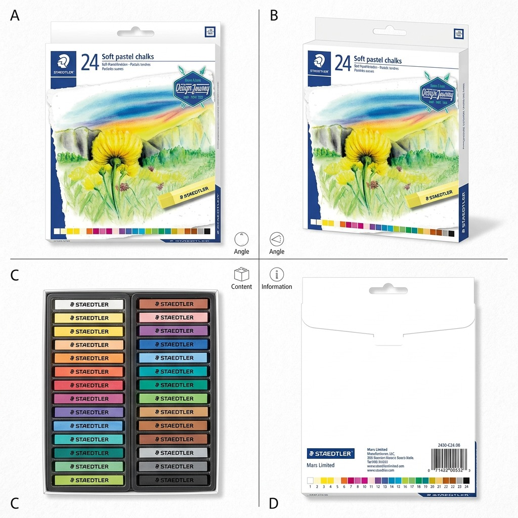 STAEDTLER 24 pastels secs assortis, réf. 2430-C24-08 — vue du produit 8