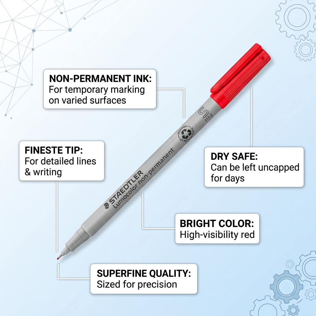 STAEDTLER Lumocolor – Marqueur permanent superfin rouge, réf. 311-2-10 — vue du produit 6