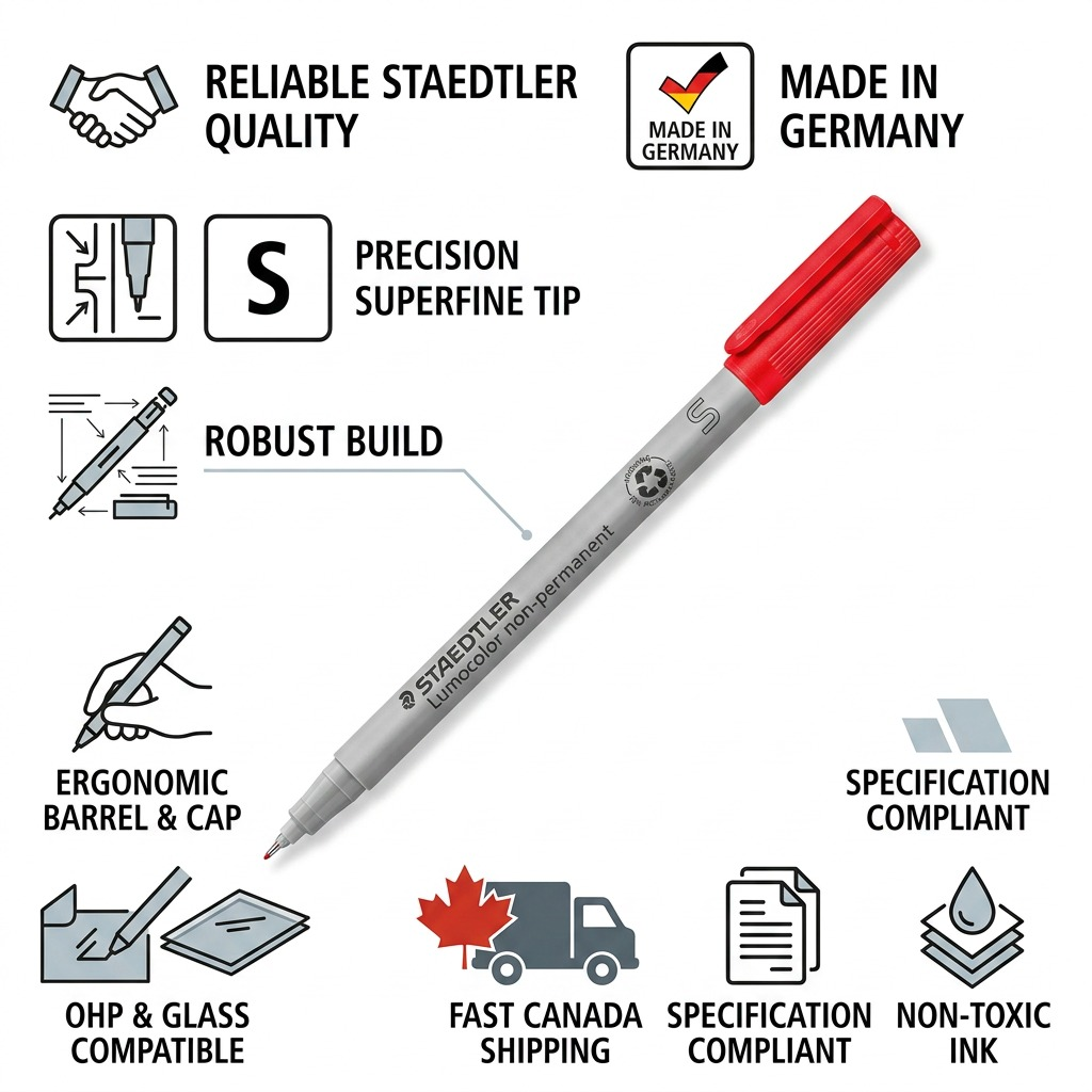 STAEDTLER Lumocolor – Marqueur permanent superfin rouge, réf. 311-2-10 — vue du produit 8
