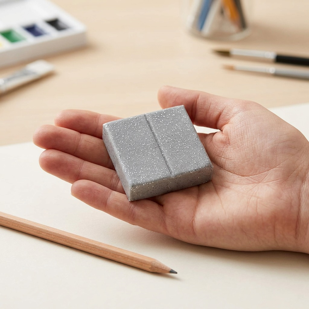 A high-resolution, centered view of a 57g (2 oz) block of grey glitter FIMO Effect oven-bake modelling clay (STAEDTLER, item 8020-812) on a white background, featuring realistic texture and markings.